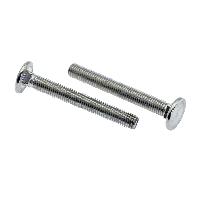 Carriage Bolts with Round Plain SUS304 SUS316 Head Stainless Steel 