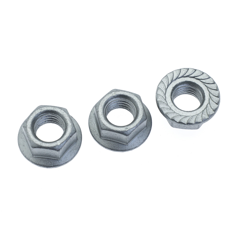 Carbon steel HDG hex flange nuts with serration